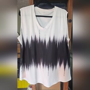Black and White Sleeveless Top